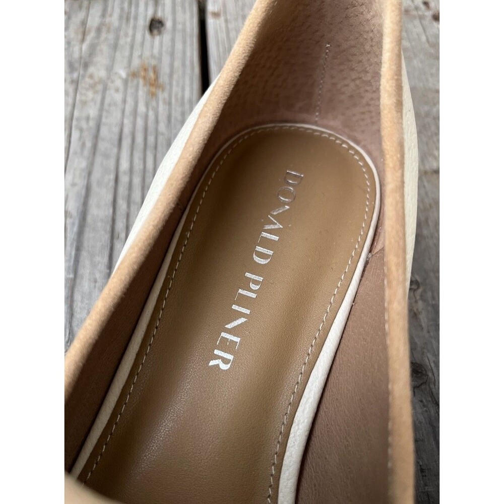 New! Donald Pliner Saeli Women's 10 Cream Leather Loafers Kiltie Horsebit Detail - Picture 6 of 14